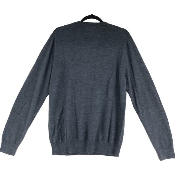 Bonobos Mens Size L V Neck Sweater Jumper Extra Fine Merino Wool Gray Grey - Picture 8 of 15
